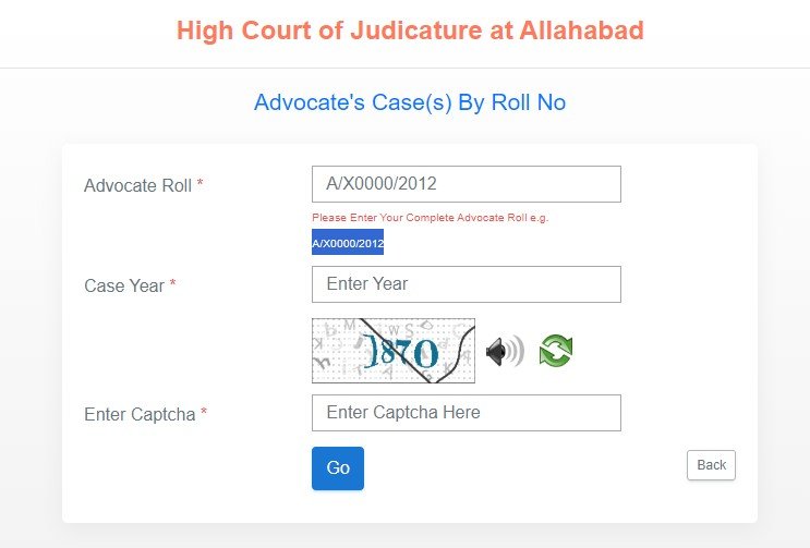Allahabad High Court Case Status by Roll No.